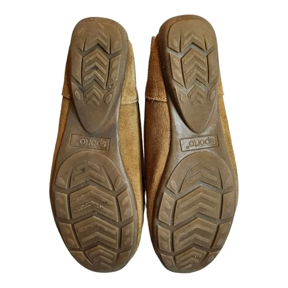 Sporto Patty Suede Fringe Driving Moccasin Slip on Loafer Shoes 7M